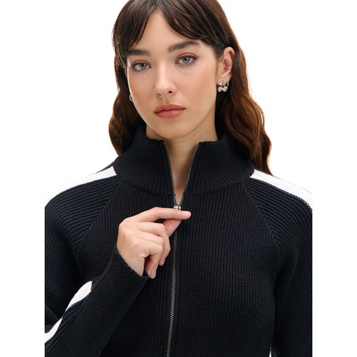 Cropp - Rozpinany sweter ze stójką - czarny Cropp S Cropp