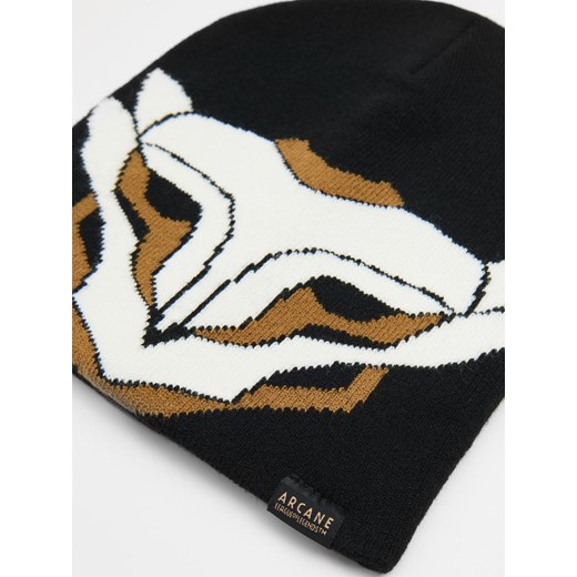 Cropp - Czapka beanie z nadrukiem Arcane - czarny Cropp Uniwersalny Cropp