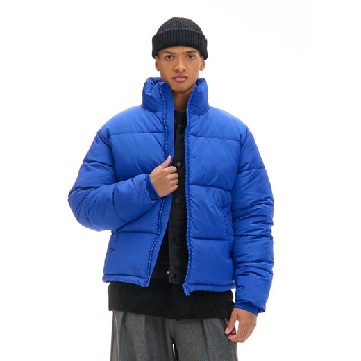 Cropp - Niebieska kurtka puffer ze stójką - niebieski ze sklepu Cropp w kategorii Kurtki męskie - zdjęcie 176575044
