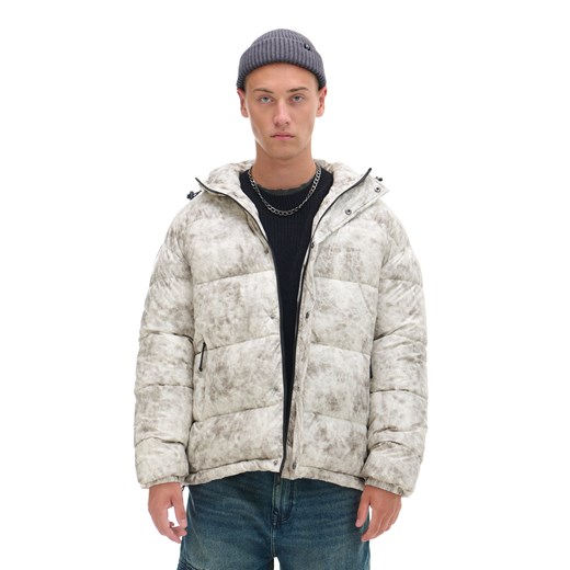 Cropp - Biała kurtka puffer z efektem skóry - biały ze sklepu Cropp w kategorii Kurtki męskie - zdjęcie 176575074