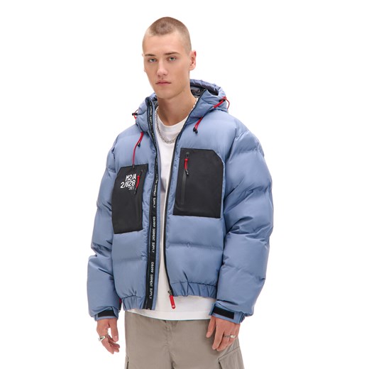 Cropp - Niebieska pikowana kurtka puffer - surowy granatowy ze sklepu Cropp w kategorii Kurtki męskie - zdjęcie 176575091