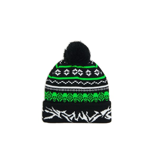 Cropp - Czapka beanie z pomponem - zielony ze sklepu Cropp w kategorii Czapki zimowe męskie - zdjęcie 176575200