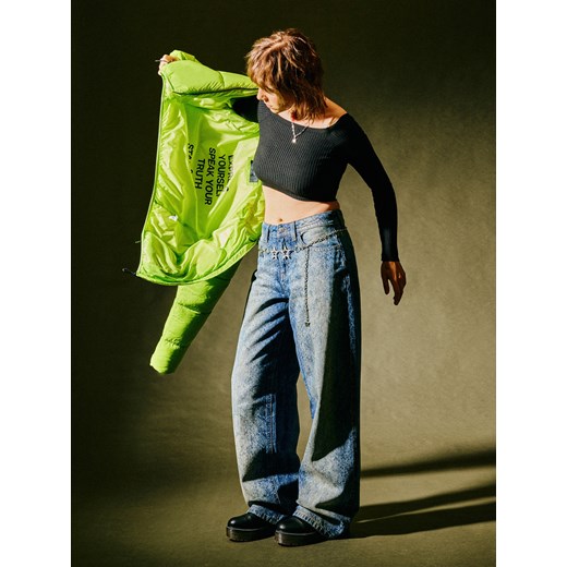 Cropp - Zielona kurtka puffer - zielony Cropp S okazja Cropp