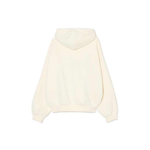 Cropp - Kremowa bluza z cekinową aplikacją UNISEX - kremowy Cropp S Cropp