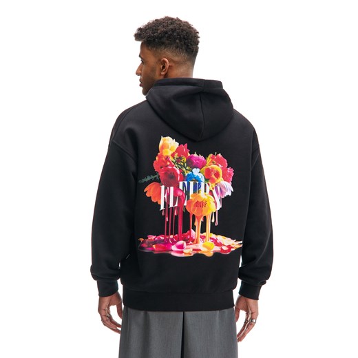 Cropp - Bluza z kwiatowym printem UNISEX - czarny Cropp S Cropp