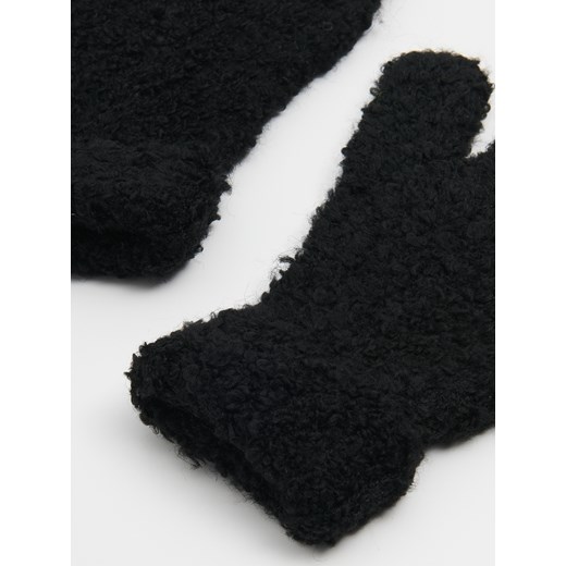 Cropp - Czarne rękawiczki z domieszką wełny - czarny Cropp Uniwersalny Cropp