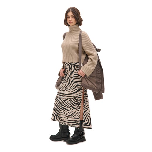 Cropp - Brązowa kurtka z regulacją dołu - brązowy Cropp XL Cropp