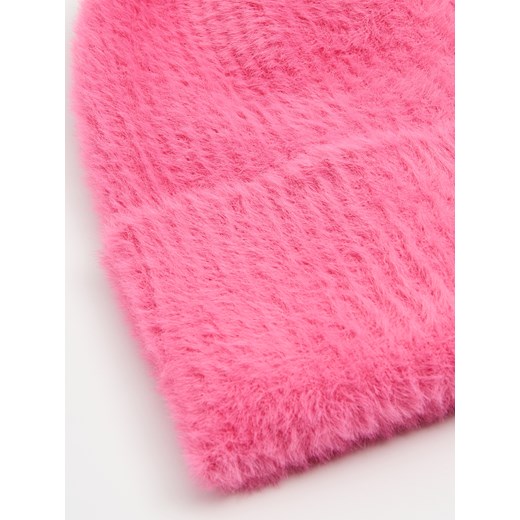 Cropp - Futrzana czapka beanie - różowy Cropp Uniwersalny Cropp