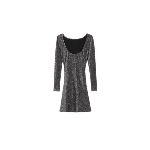 Cropp - Błyszcząca sukienka mini - szary Cropp XS Cropp