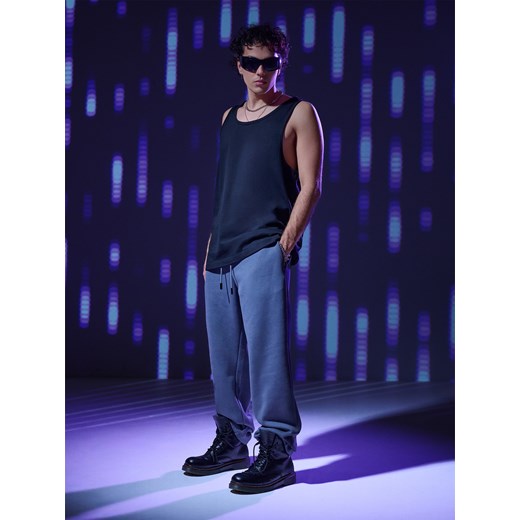 Cropp - Spodnie loose z lampasami - szary Cropp S Cropp