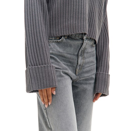 Cropp - Jesienny sweter oversize z golfem - szary Cropp XS Cropp