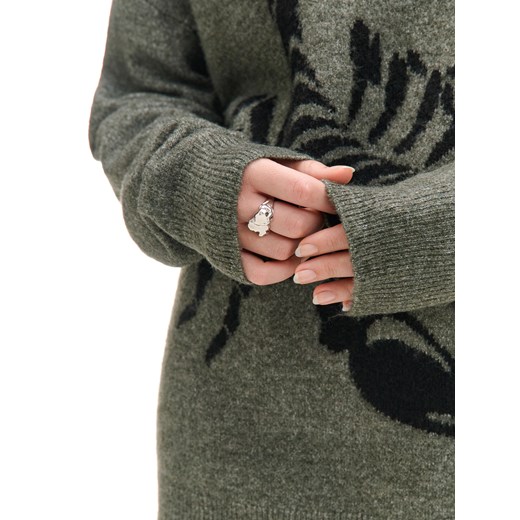 Cropp - Melanżowy sweter ze skorpionem - zielony Cropp S okazyjna cena Cropp