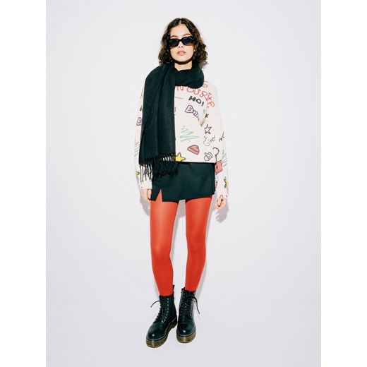 Cropp - Kremowy świąteczny sweter - kremowy Cropp XL Cropp promocja