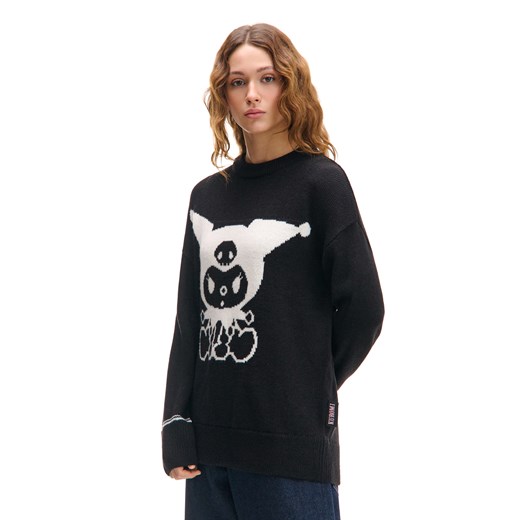 Cropp - Sweter z nadrukiem Kuromi - czarny ze sklepu Cropp w kategorii Swetry damskie - zdjęcie 176576964
