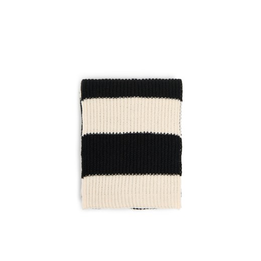 Cropp - Kremowo-czarny szalik - kremowy Cropp Uniwersalny Cropp