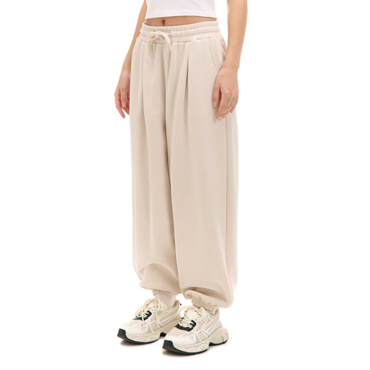 Cropp - Kremowe joggery z wysokim stanem - kremowy Cropp XS Cropp