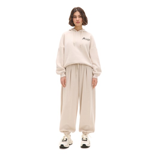 Cropp - Kremowe joggery z wysokim stanem - kremowy Cropp S Cropp
