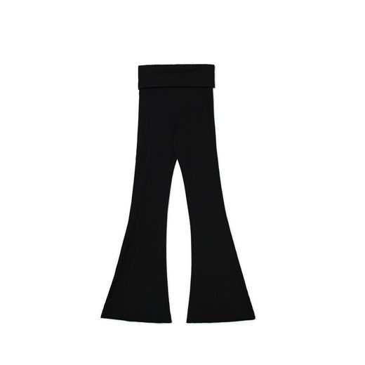 Cropp - Czarne dresowe spodnie flare - czarny Cropp M Cropp