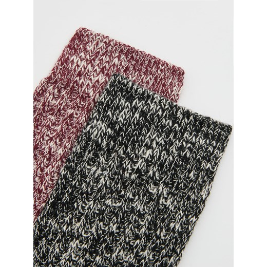 Cropp - 2 pack melanżowych skarpet - czarny Cropp 43-46 Cropp