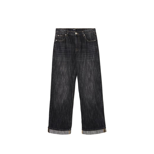 Cropp - Jeansy baggy w stylu vintage - szary Cropp 32 Cropp