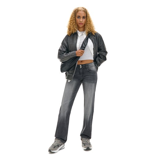 Cropp - Ciemne jeansy straight - czarny Cropp 38 Cropp