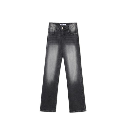 Cropp - Ciemne jeansy straight - czarny Cropp 40 Cropp
