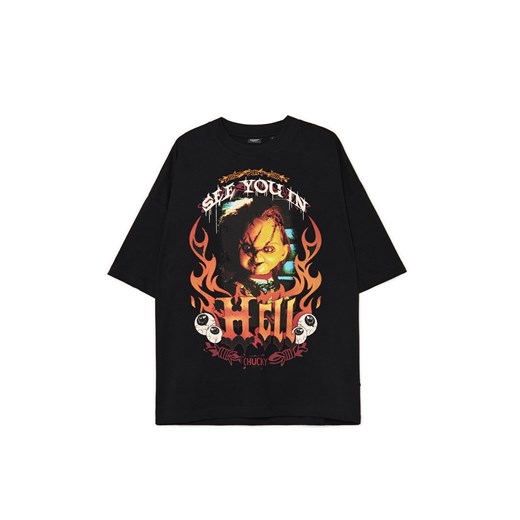 Cropp - Czarna koszulka z Laleczką Chucky UNISEX - czarny Cropp L wyprzedaż Cropp