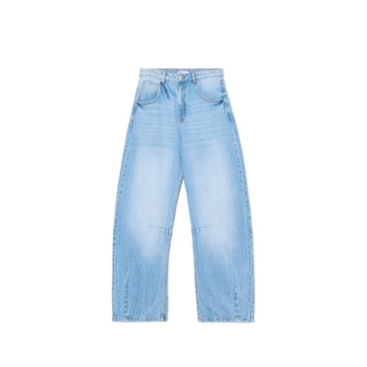 Cropp - Jasne jeansy balloon horseshoe - niebieski Cropp 34 Cropp
