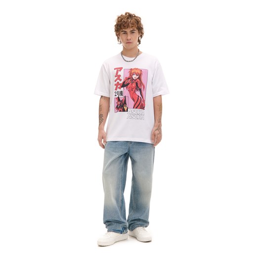 Cropp - T-shirt Neon Genesis Evangelion UNISEX - biały Cropp M Cropp