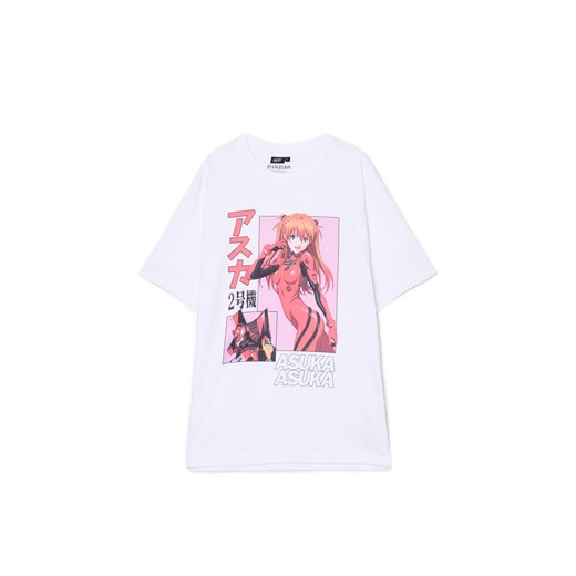 Cropp - T-shirt Neon Genesis Evangelion UNISEX - biały Cropp L Cropp