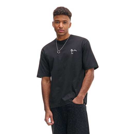 Cropp - T-shirt z motywem kościotrupa - czarny ze sklepu Cropp w kategorii T-shirty męskie - zdjęcie 176578390