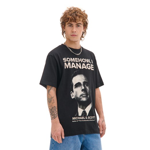 Cropp - Czarny T-shirt The Office - czarny ze sklepu Cropp w kategorii T-shirty męskie - zdjęcie 176578472