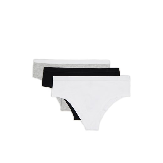 Cropp - 3 pack basic hipsterów - szary ze sklepu Cropp w kategorii Majtki damskie - zdjęcie 176578502