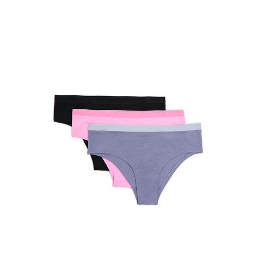 Cropp - 3 pack basic hipsterów - wielobarwny ze sklepu Cropp w kategorii Majtki damskie - zdjęcie 176578504