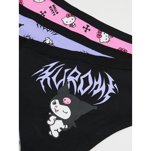 Cropp - 3 pack majtek hipster Hello Kitty i Kuromi - wielobarwny Cropp XL Cropp