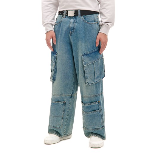 Cropp - Jeansy skater z wieloma kieszeniami - niebieski ze sklepu Cropp w kategorii Jeansy męskie - zdjęcie 176578950