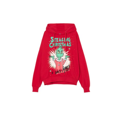 Cropp - Świąteczna bluza z Grinchem - czerwony ze sklepu Cropp w kategorii Bluzy damskie - zdjęcie 176579320
