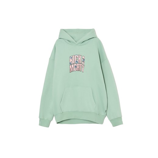 Cropp - Jasnozielona bluza hoodie Rick i Morty UNISEX - zielony Cropp M Cropp