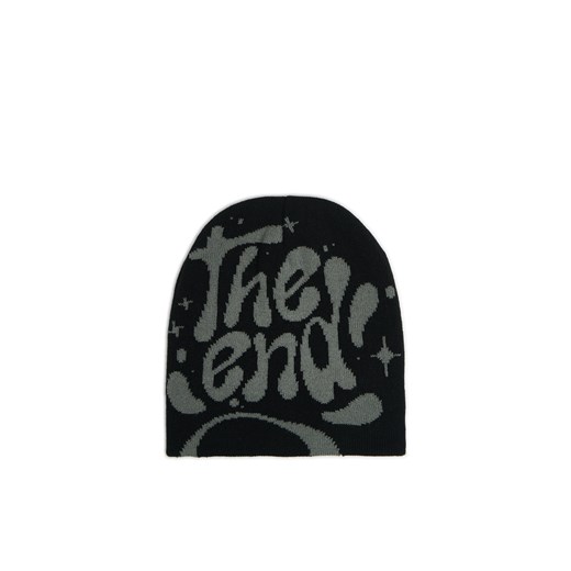 Cropp - Czapka beanie z napisem The End - szary ze sklepu Cropp w kategorii Czapki zimowe męskie - zdjęcie 176579382
