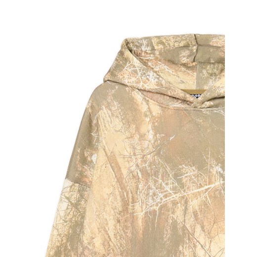 Cropp - Beżowa wzorzysta bluza z kapturem - beżowy Cropp XS Cropp