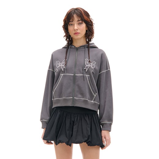 Cropp - Bluza hoddie z kontrastowymi przeszyciami - szary Cropp M Cropp