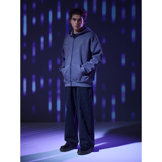 Cropp - Rozpinana bluza z aplikacją - zielony Cropp S Cropp