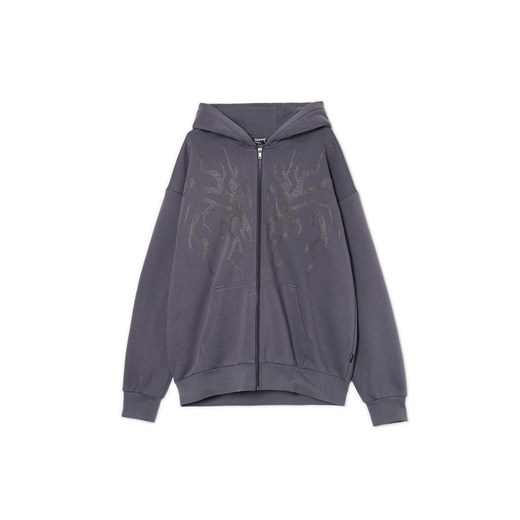Cropp - Rozpinana bluza z aplikacją - zielony Cropp M Cropp