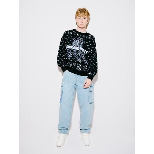 Cropp - Świąteczny sweter Rick and Morty - czarny ze sklepu Cropp w kategorii Swetry męskie - zdjęcie 176579603