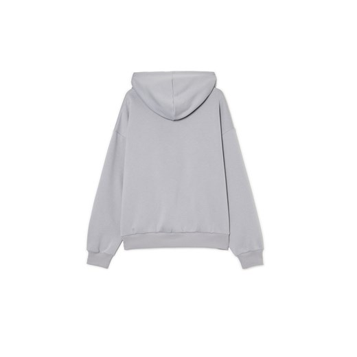 Cropp - Bluza hoodie z aplikacją misia - jasny szary Cropp XL Cropp