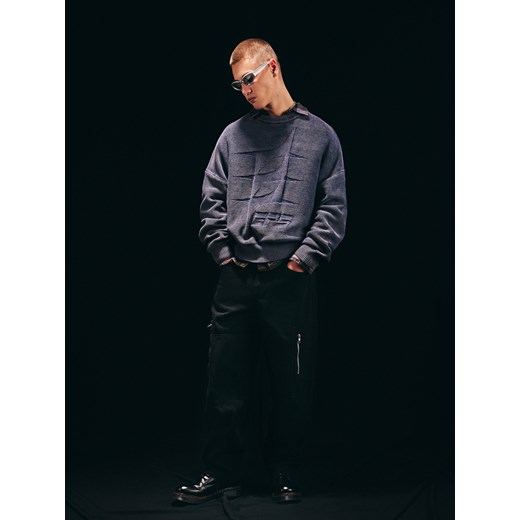 Cropp - Szary sweter z efektem sprania - szary Cropp L Cropp