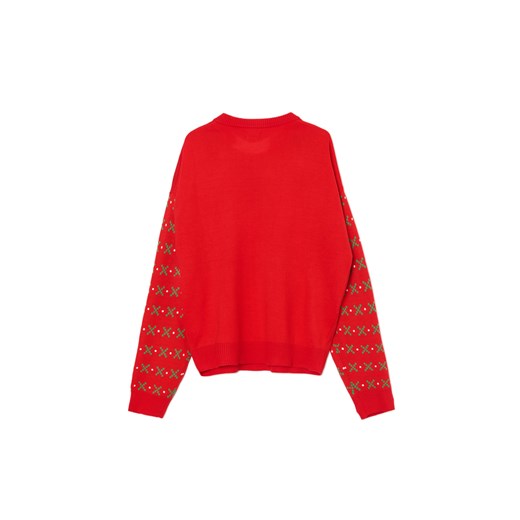 Cropp - Czerwony sweter świąteczny Grinch - czerwony Cropp L wyprzedaż Cropp