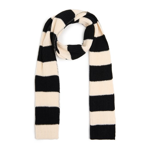 Cropp - Kremowo-czarny szalik - kremowy Cropp Uniwersalny Cropp