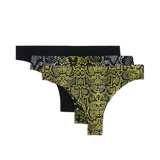 Cropp - 3 pack majtek z wężowym wzorem - wielobarwny Cropp XS Cropp