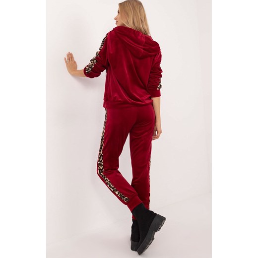 Welurowy dres damski bordowy DHJ-KMPL-9137.25, Kolor bordowy, Rozmiar uniwersalny, ITALY MODA ze sklepu Primodo w kategorii Dresy damskie - zdjęcie 176582842